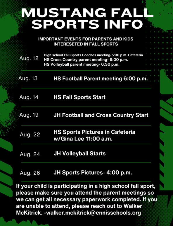 Mustang Fall Sports Info