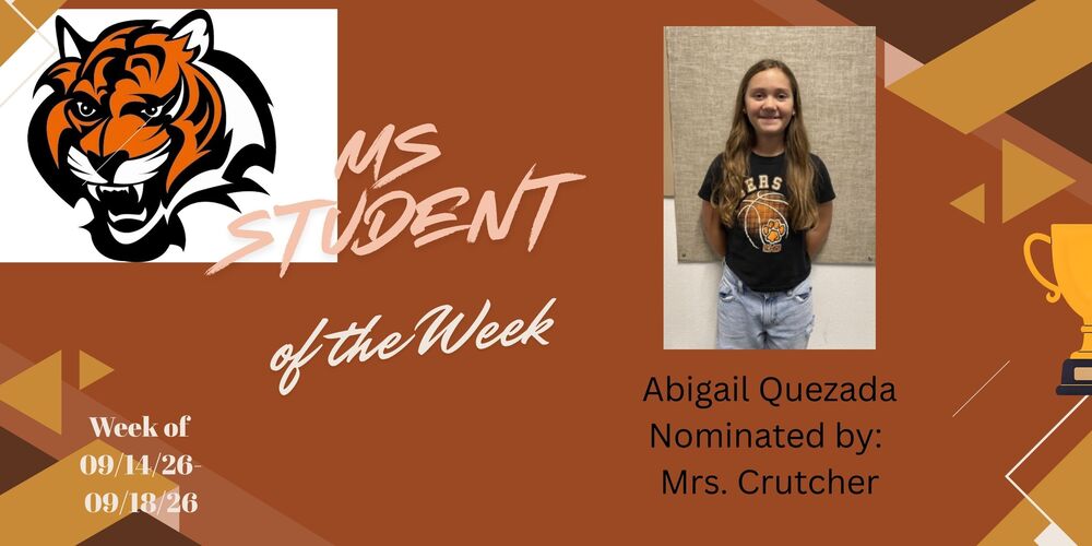 MS STUDENT OF THE WEEK