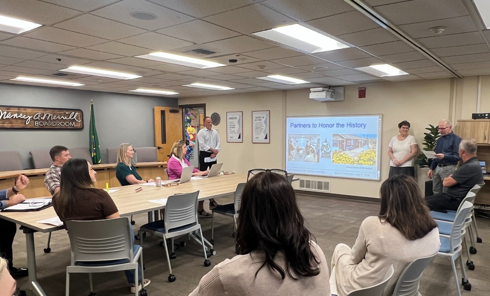 The Naming Committee presenting to thje ESD School Board