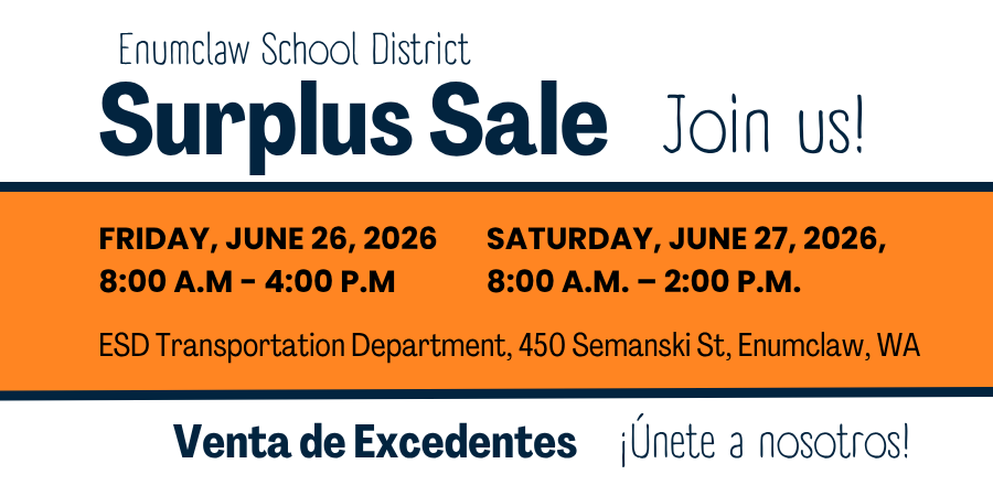 ESD Surplus Sale information in English and Spanish info text in article