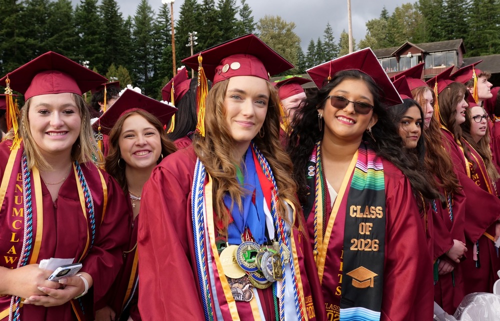Photo of student in cap and gown at EHS graduation