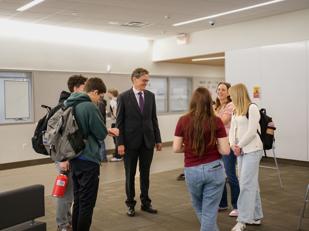 Dr Mark Wenzel on student led tour of EHS
