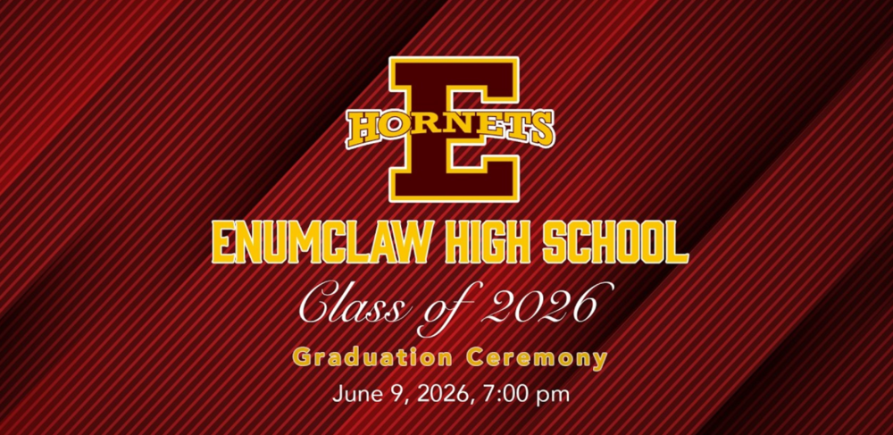 EHS logo, Enumclaw High School Class of 2026 Graduation Ceremony  June 9, 2026 7:00 pm