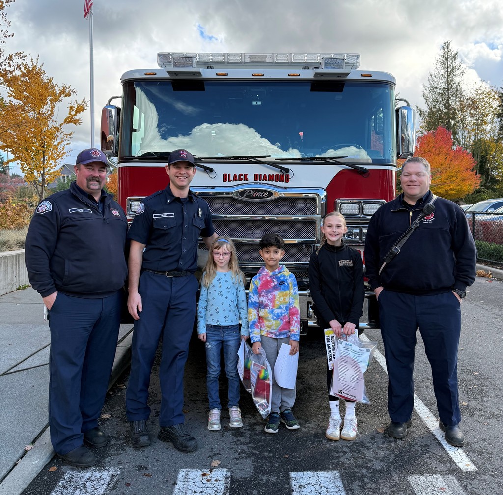 Coloring Contest Winners with our local firefighters.