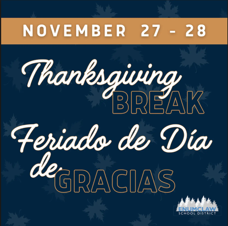 Happy Thanksgiving Break November 27-28