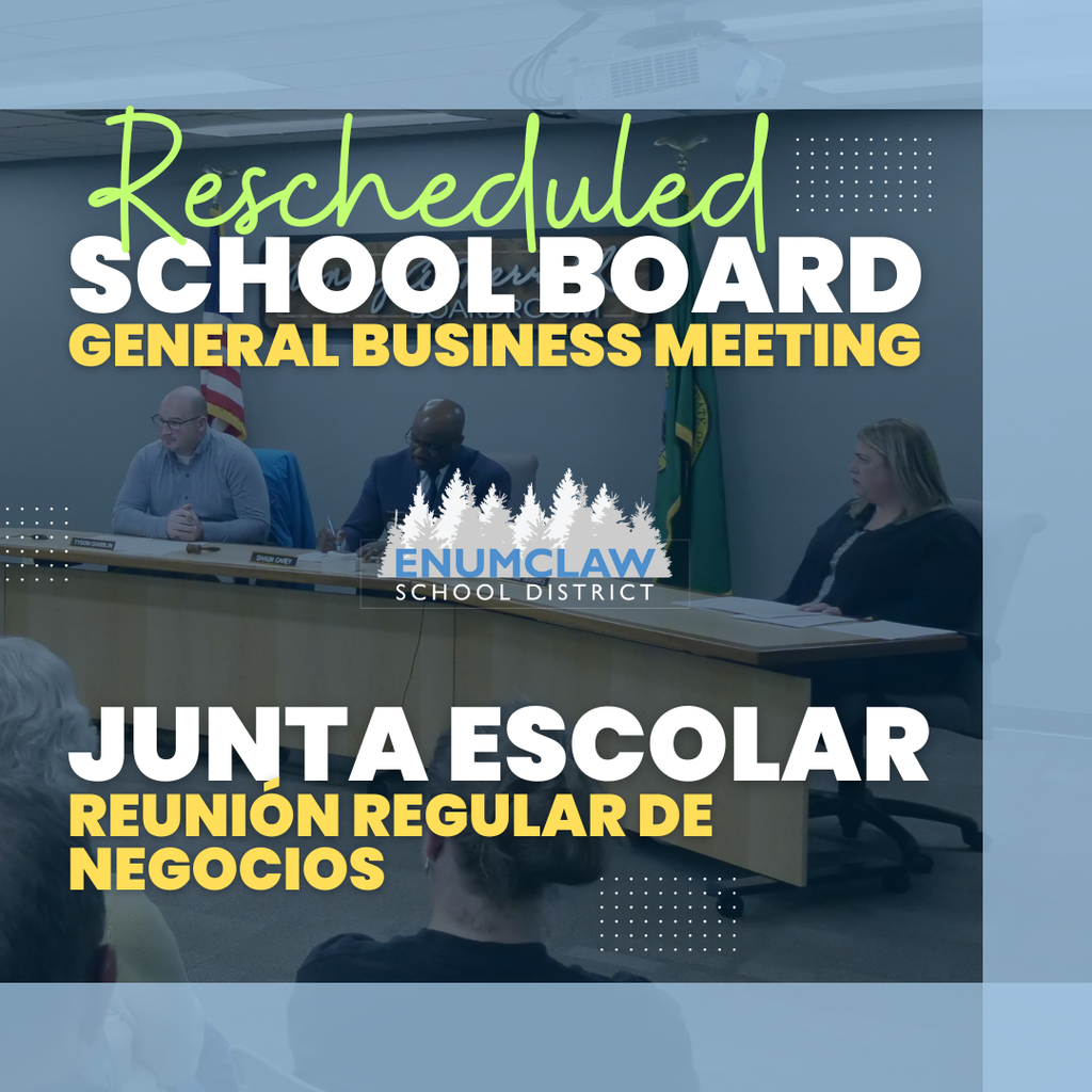 Rescheduled School Board Meeting Decorative Graphic