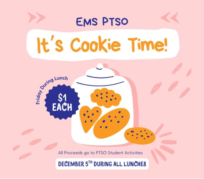 PTSO Cookie Sale on Friday Dec 5th During Lunches