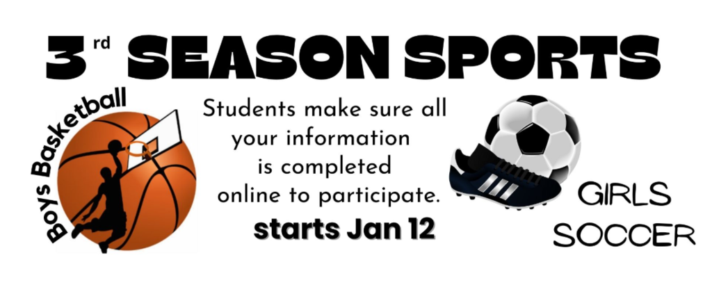 3rd Season Sports starts January 12th, it is time to register