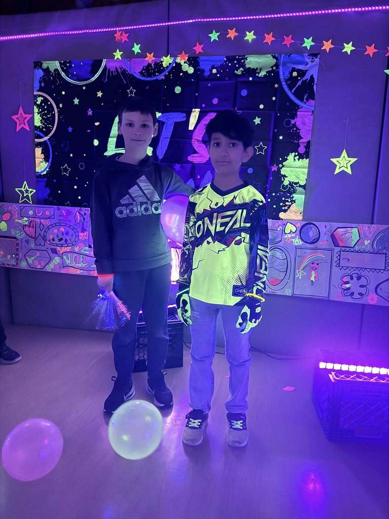 Students dancing at the Glow Dance