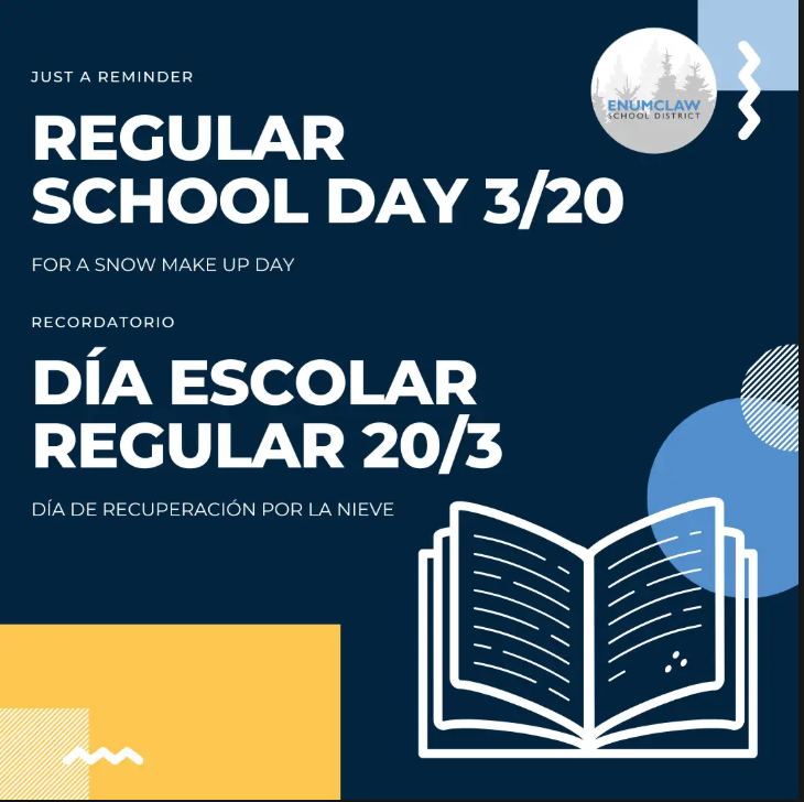 Regular School Day March 20