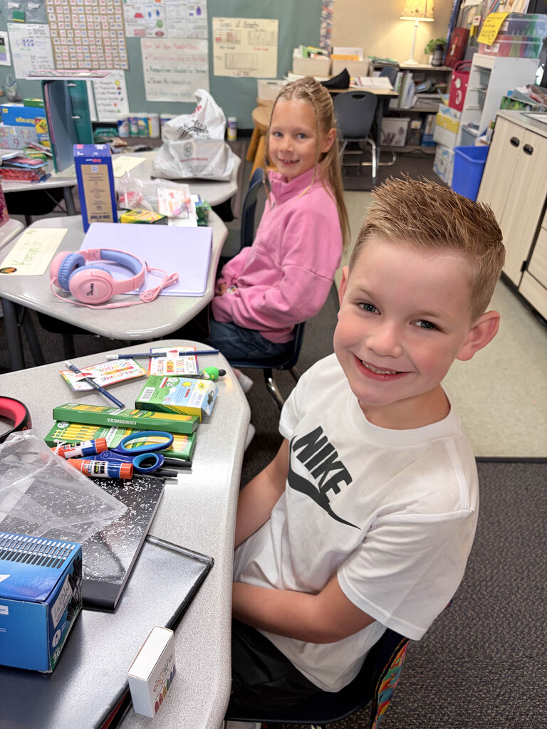 Kids sitting at desks
