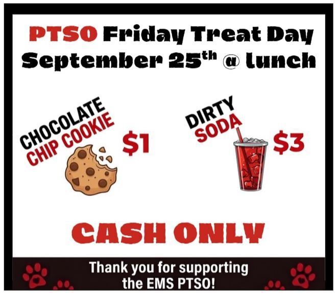 PTSO Treat Day Friday September 25th