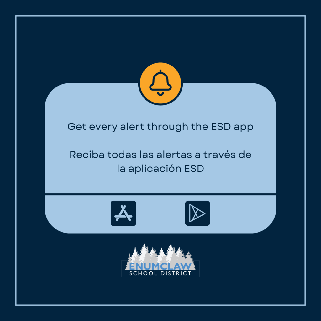 Get every alert through the ESD app. Reciba todas las alertas a traves de la aplicacion ESD. Google Play. App Store. ESD logo