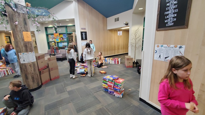 packing up the cereal boxes