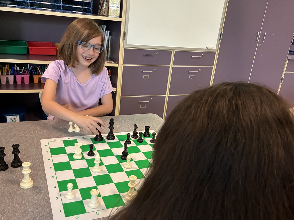 Student playing chess