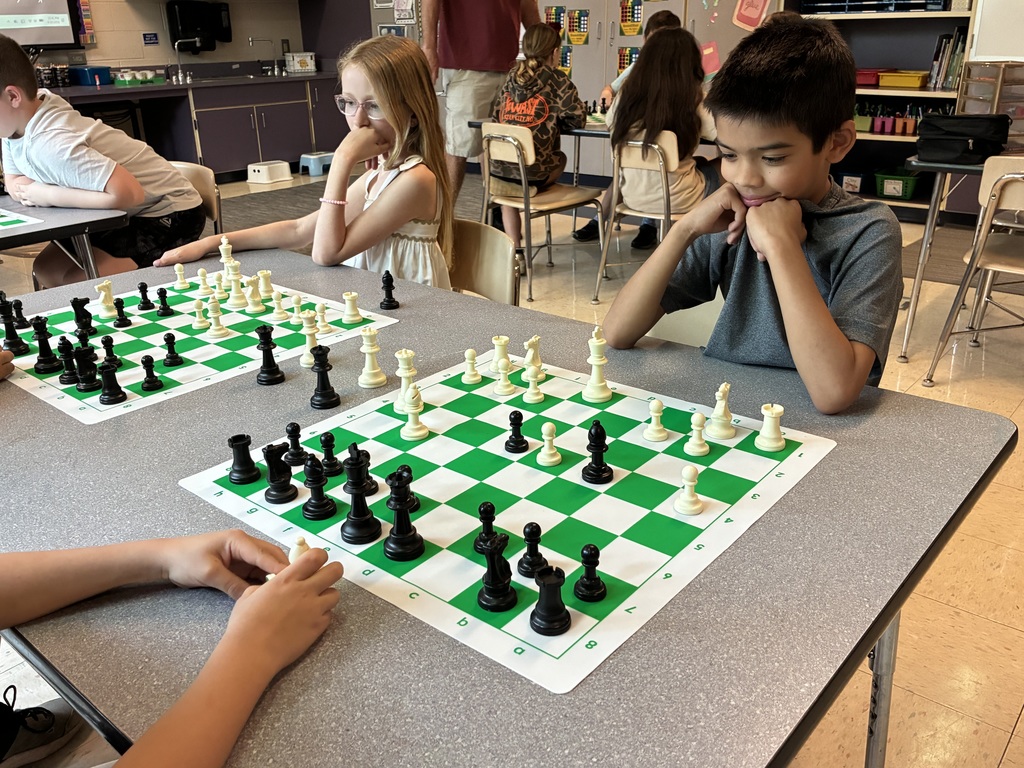 Students playing chess