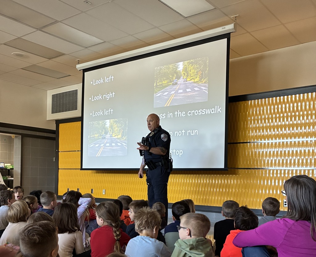 Officer Hirneisen giving a safety presentation