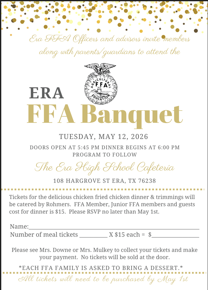2026 Era FFA Banquet Details