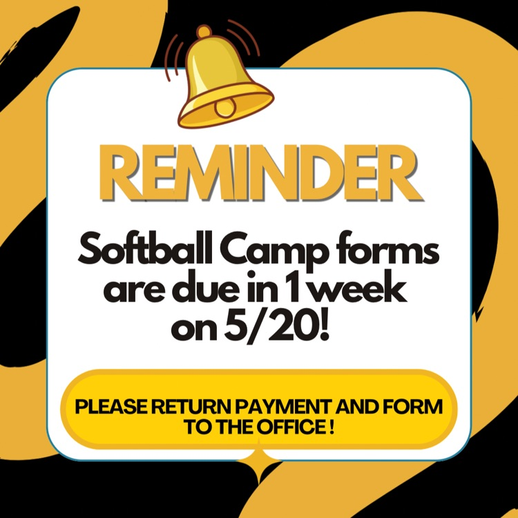 softball camp forms reminder