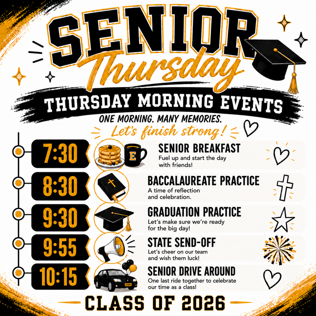 Updated Senior Thursday Schedule