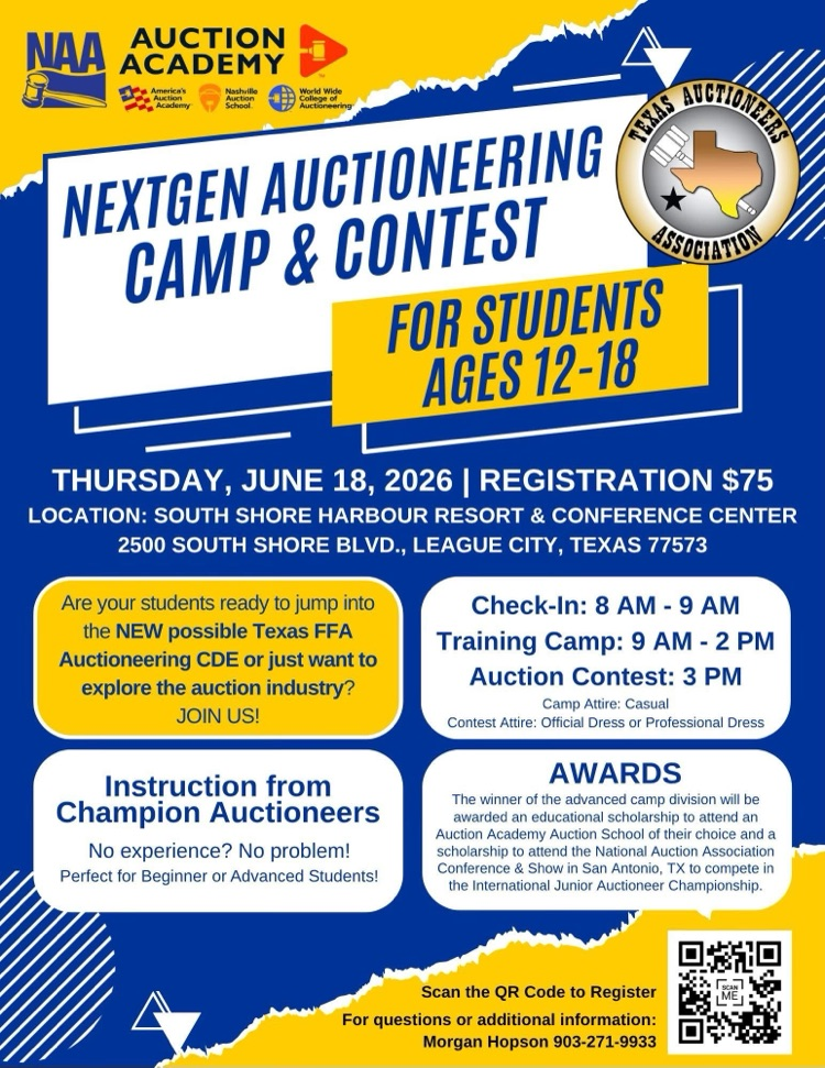 Texas Auctioneering Association Info