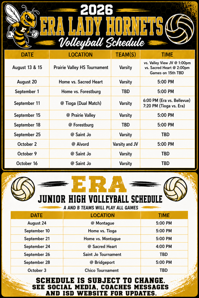 Volleyball Schedule