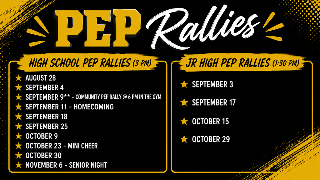 26-27 Pep Rally Schedule