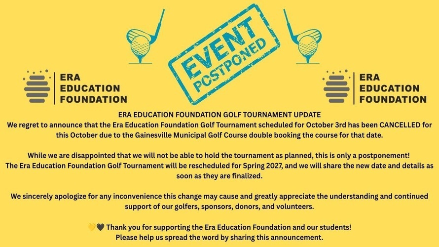 EEF Golf Tournament Postponed