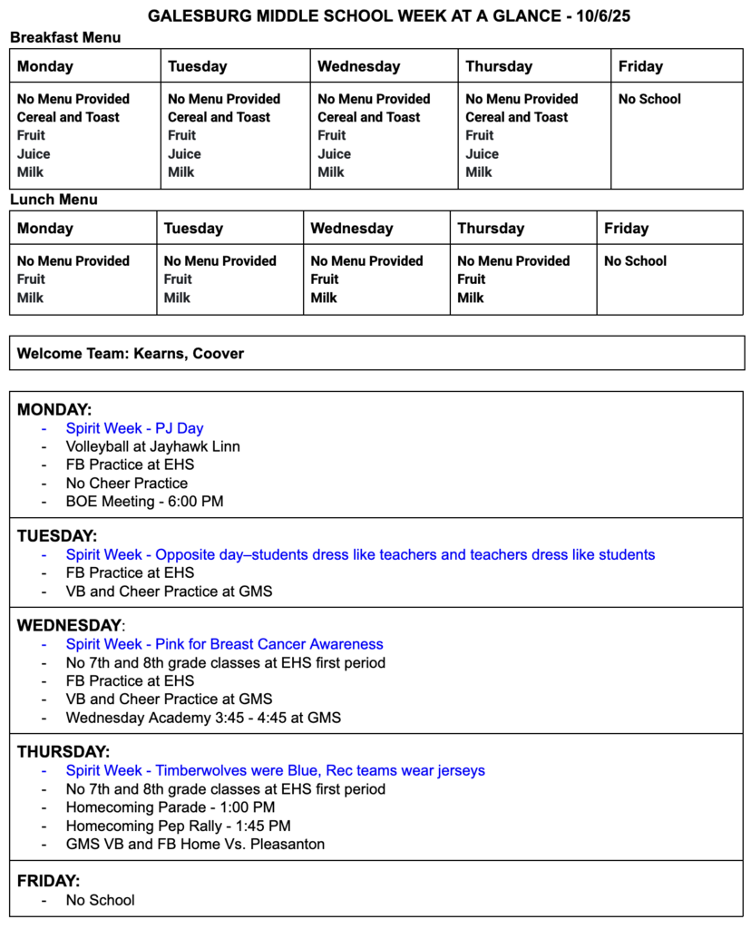 10/6/25 Week at a Glance
