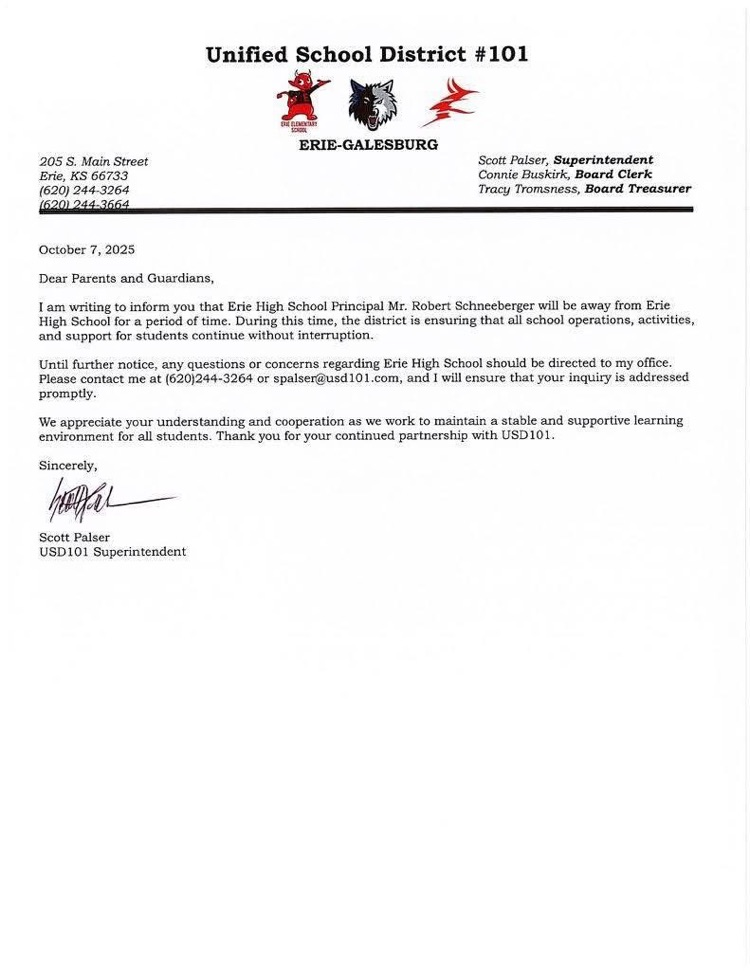 Letter from the Superintendent