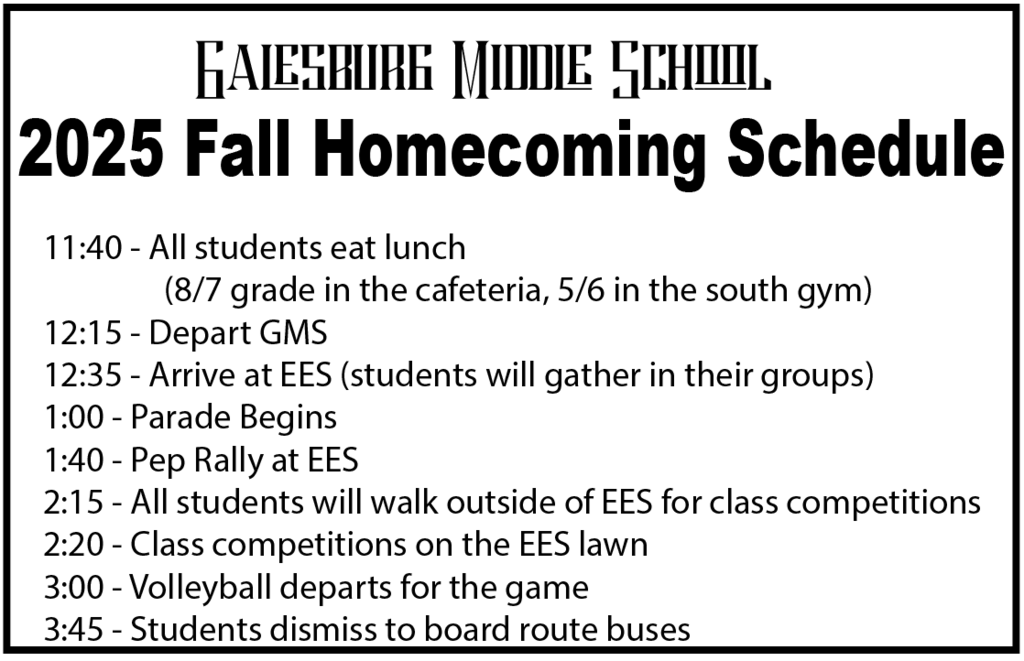 Homecoming Schedule