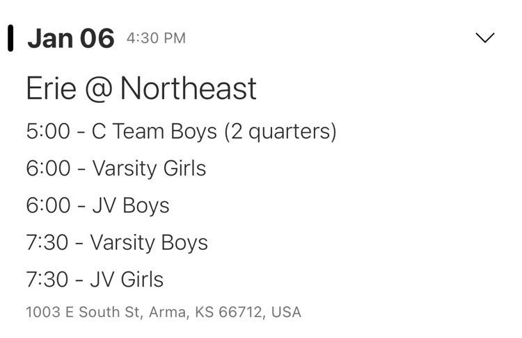 1/6/2026 Basketball at Arma