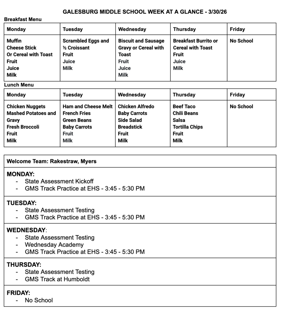3/30/26 Week at a Glance