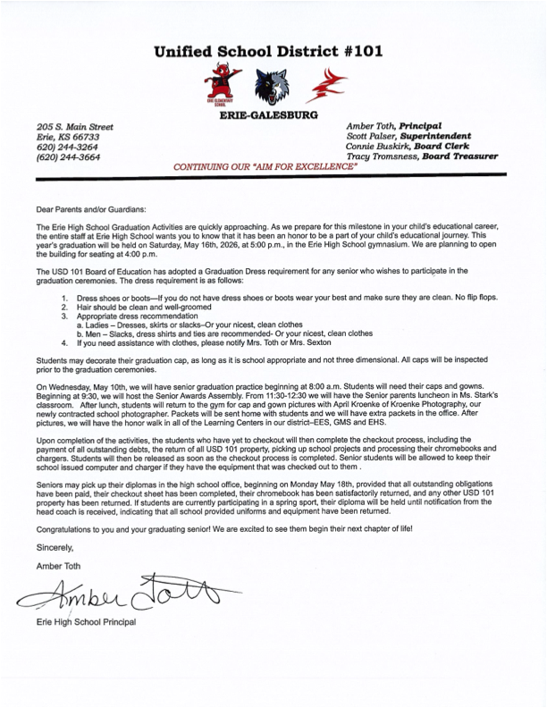 senior commencement letter