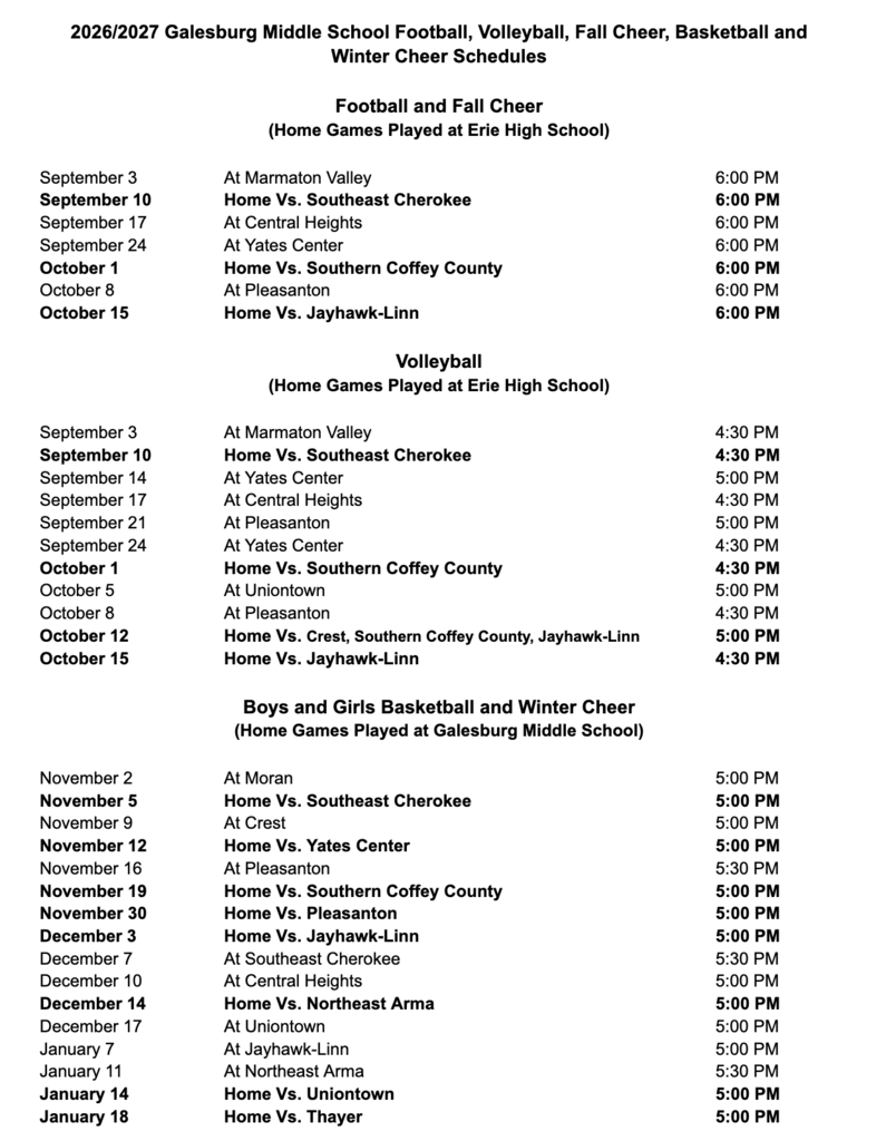 26/27 FB,VB,Cheer,BBall Schedule