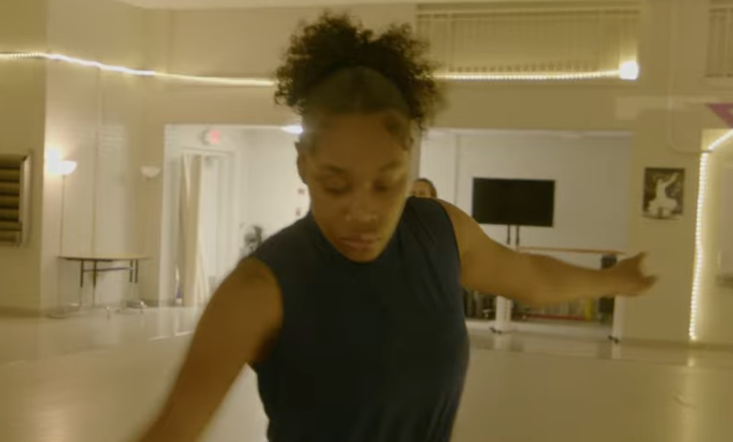 This is a still from the short film "Art of Every Step." The image features senior Derionna Price.
