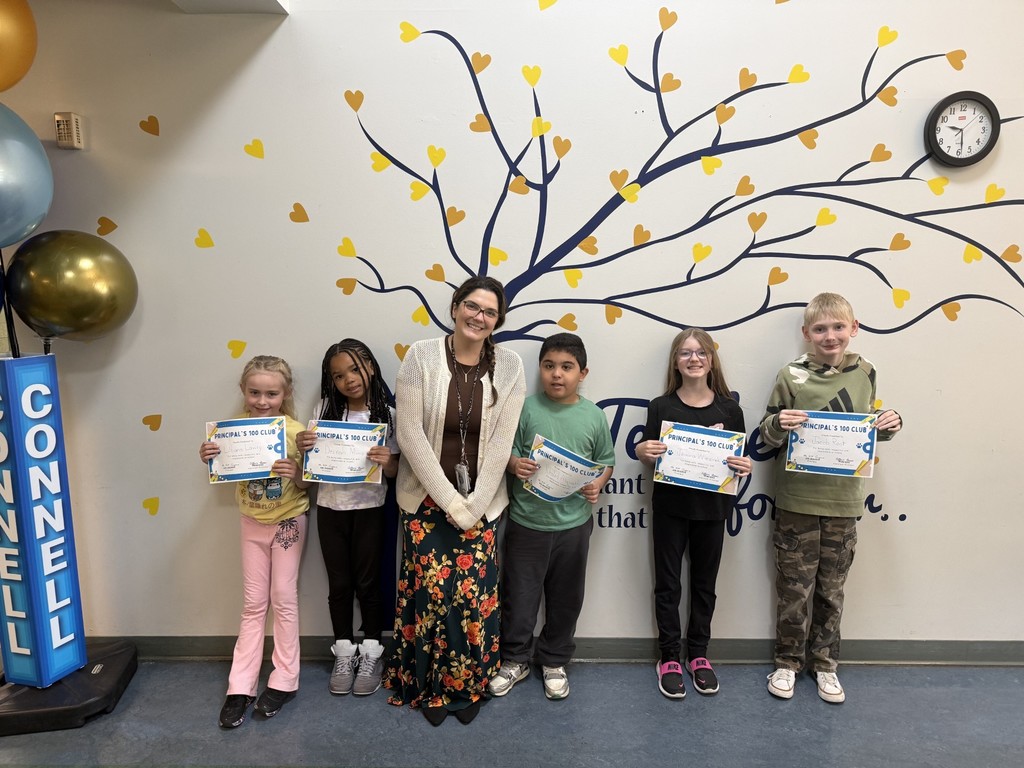 Principal 100 Club Winners with Ms. Rossi!