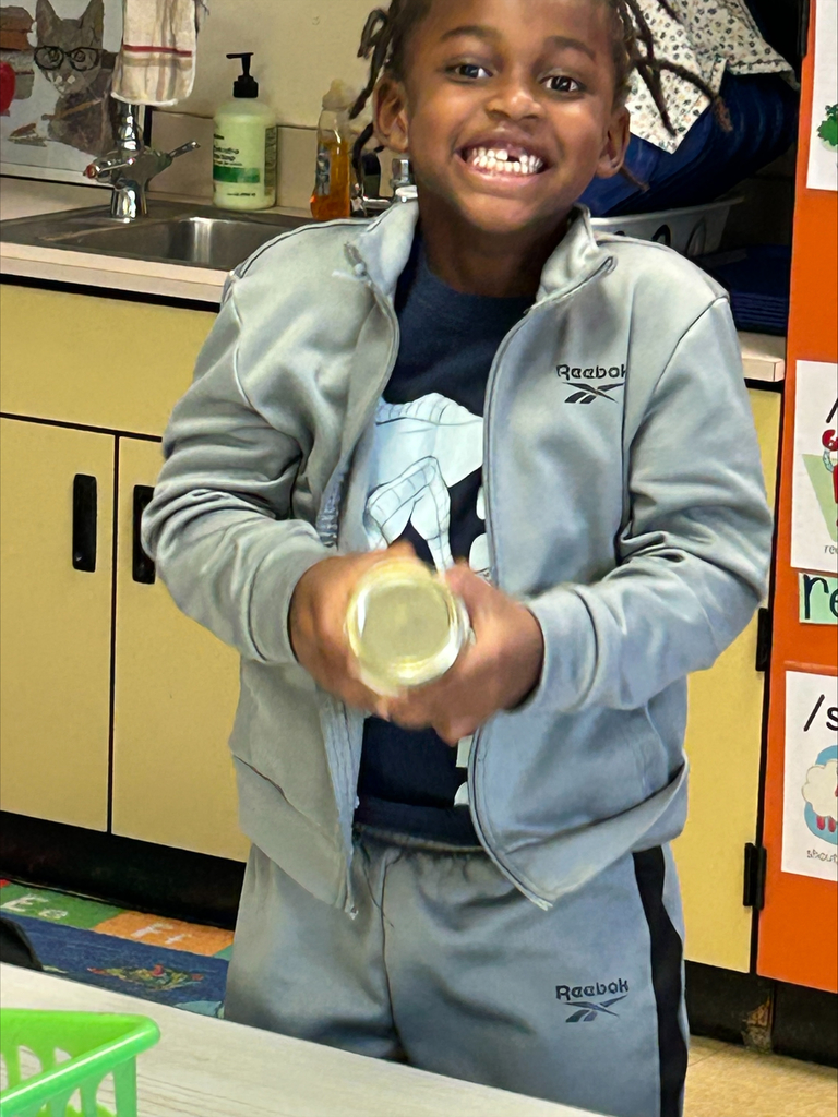 Student making butter.