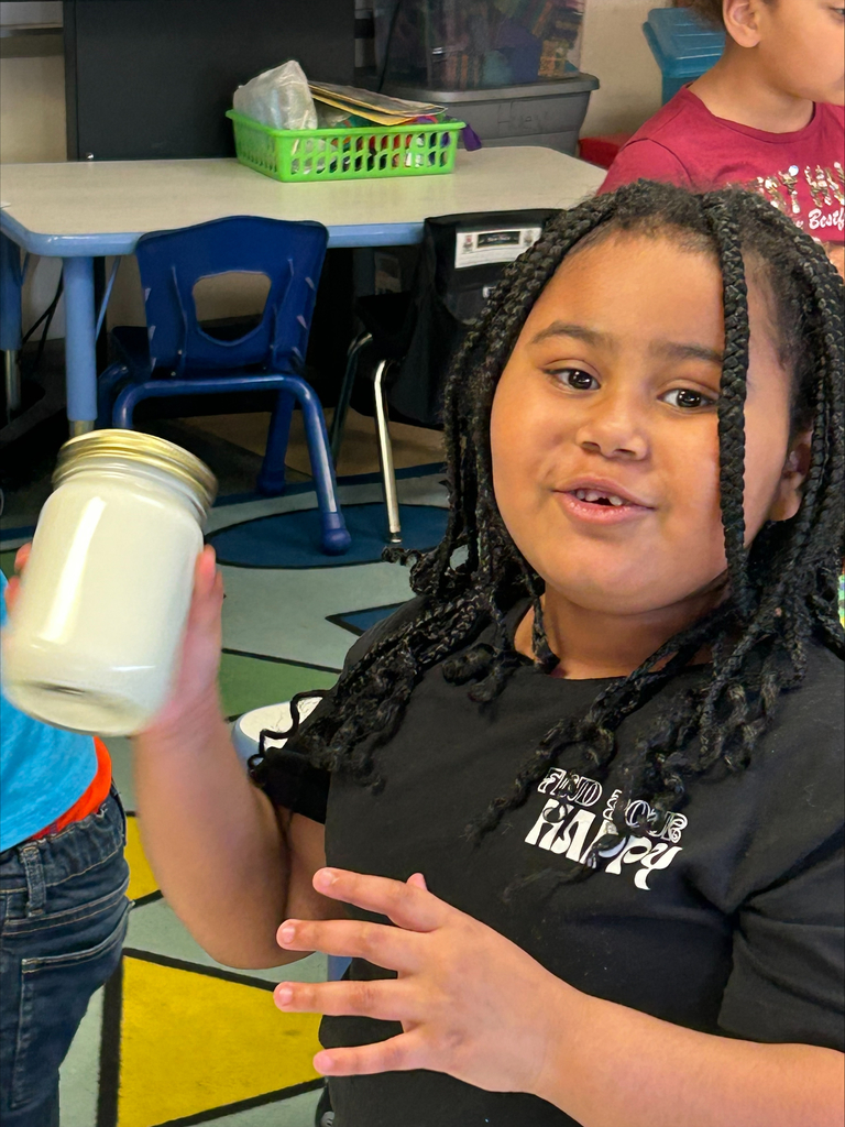 Student making butter.
