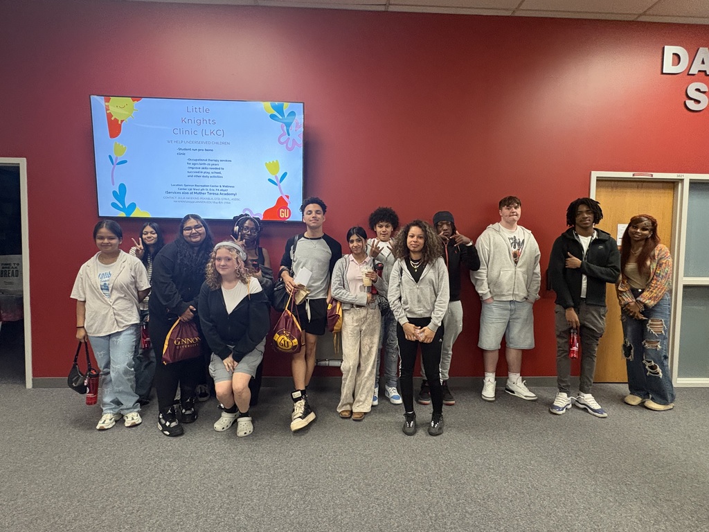Erie High Marketing students in a group photo at Gannon University.