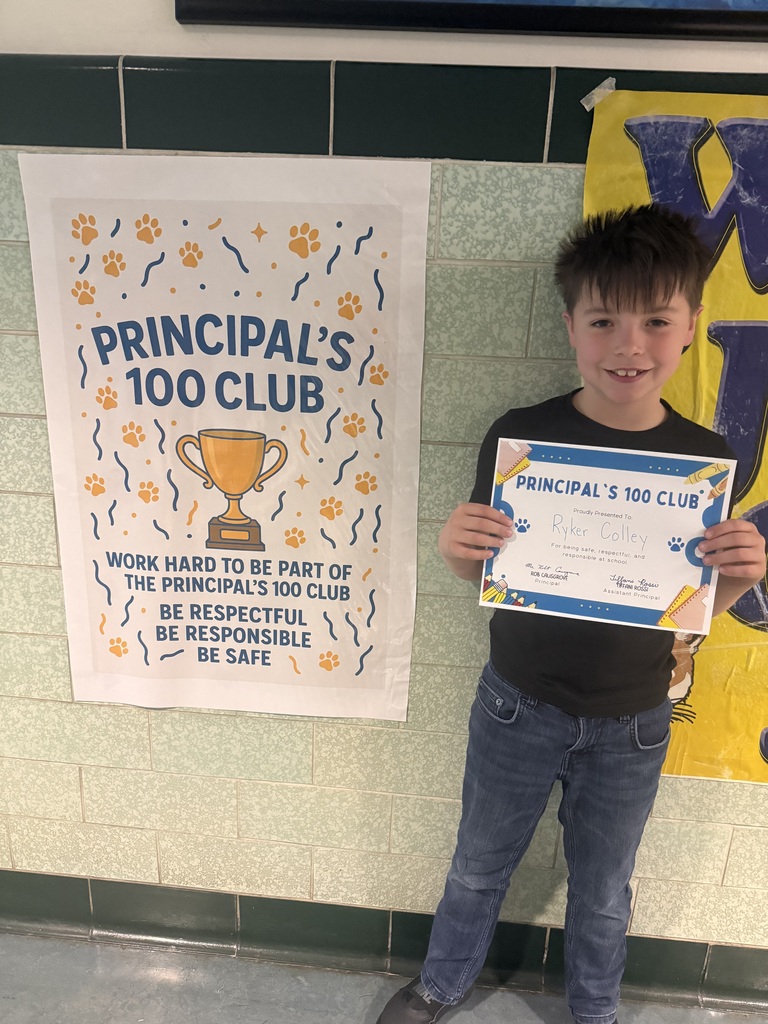 student who won Principal 100 club this week
