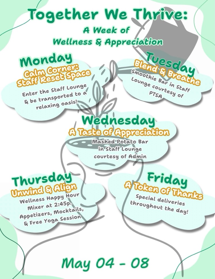 Starting Monday, May 4th, is Staff Appreciation Week! We are excited to pour into the staff who pour into our students and families!  ❤️💛   #youbelonghere  #CommunitySchoolsInAction