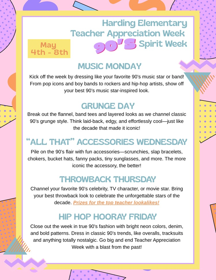 90s spirit week daily descriptions