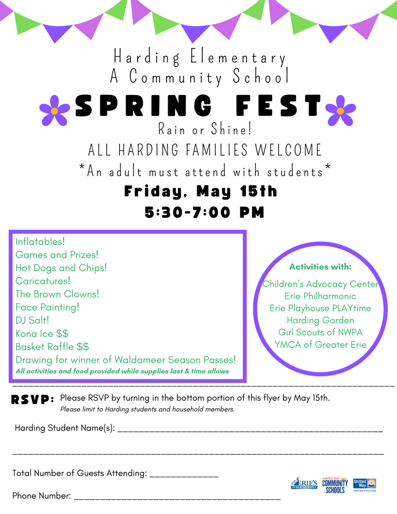 Flyer for SpringFest Family Engagement Event