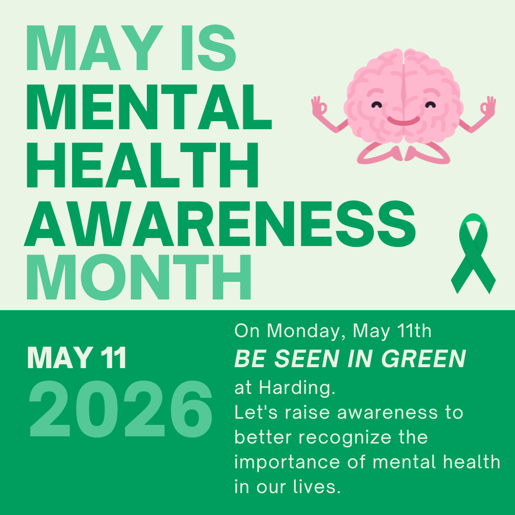 Image that describes May 11, 2026 as Be Seen in Green Day at Harding.