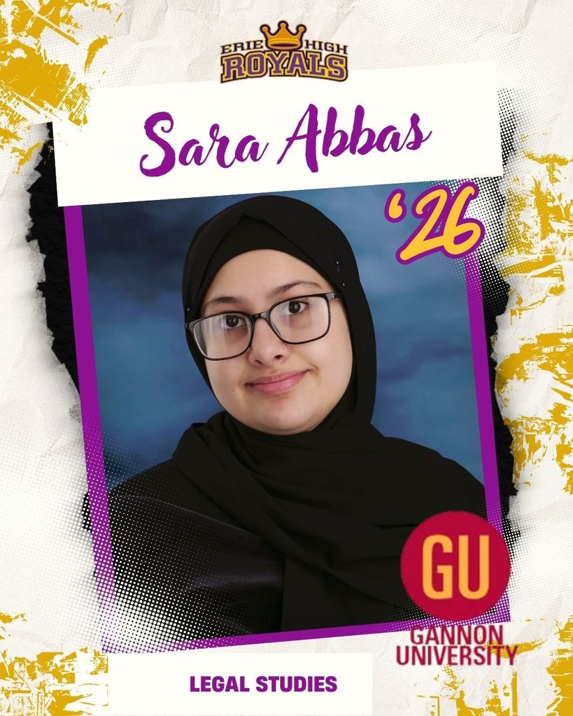 Erie High senior class photo of Sara Abbas.