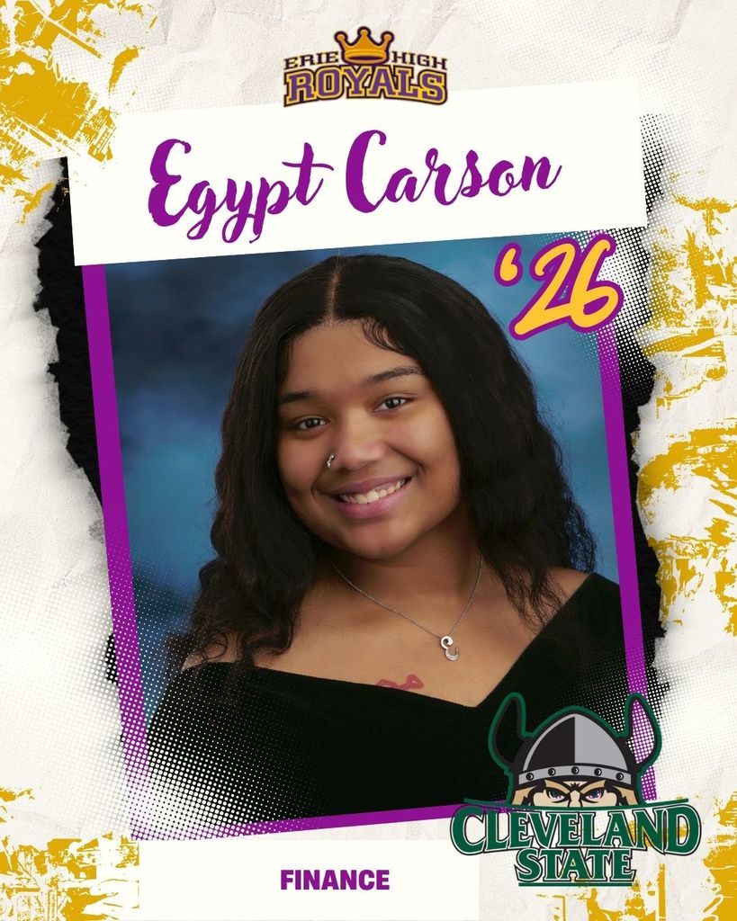 Erie High senior class photo of Egypt Carson.