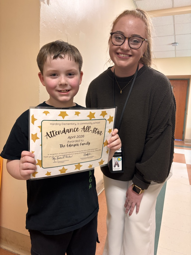 April 2026 improved attendance award winner 