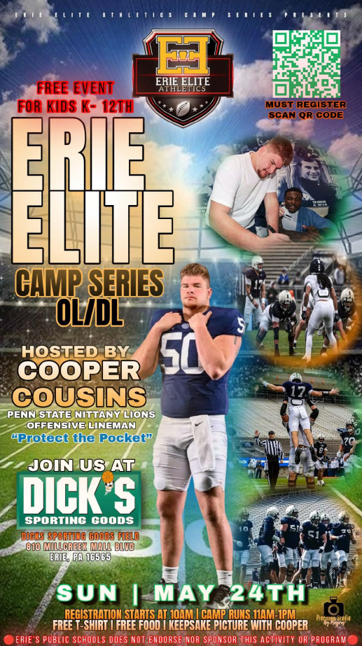 Erie Elite Camp Series Flyer.