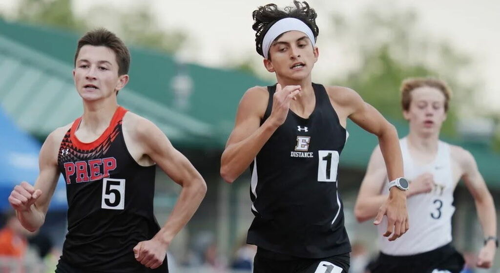 A student running